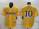 Boston Red Sox #10 Trevor Story Gold 2021 City Connect Stitched Baseball Jersey,baseball caps,new era cap wholesale,wholesale hats